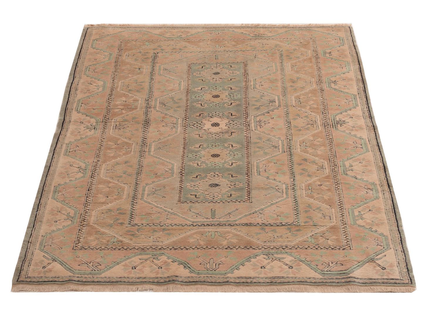 Milas 79918 Beige Silver 5.7x7.3 Hand Knotted Rug
