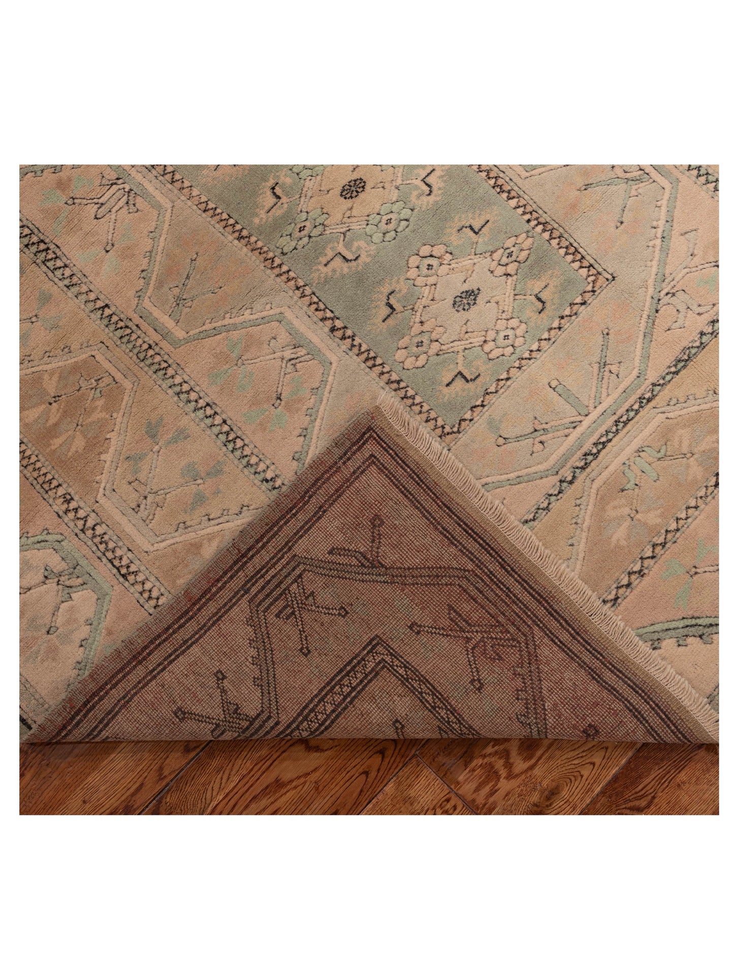 Milas 79918 Beige Silver 5.7x7.3 Hand Knotted Rug