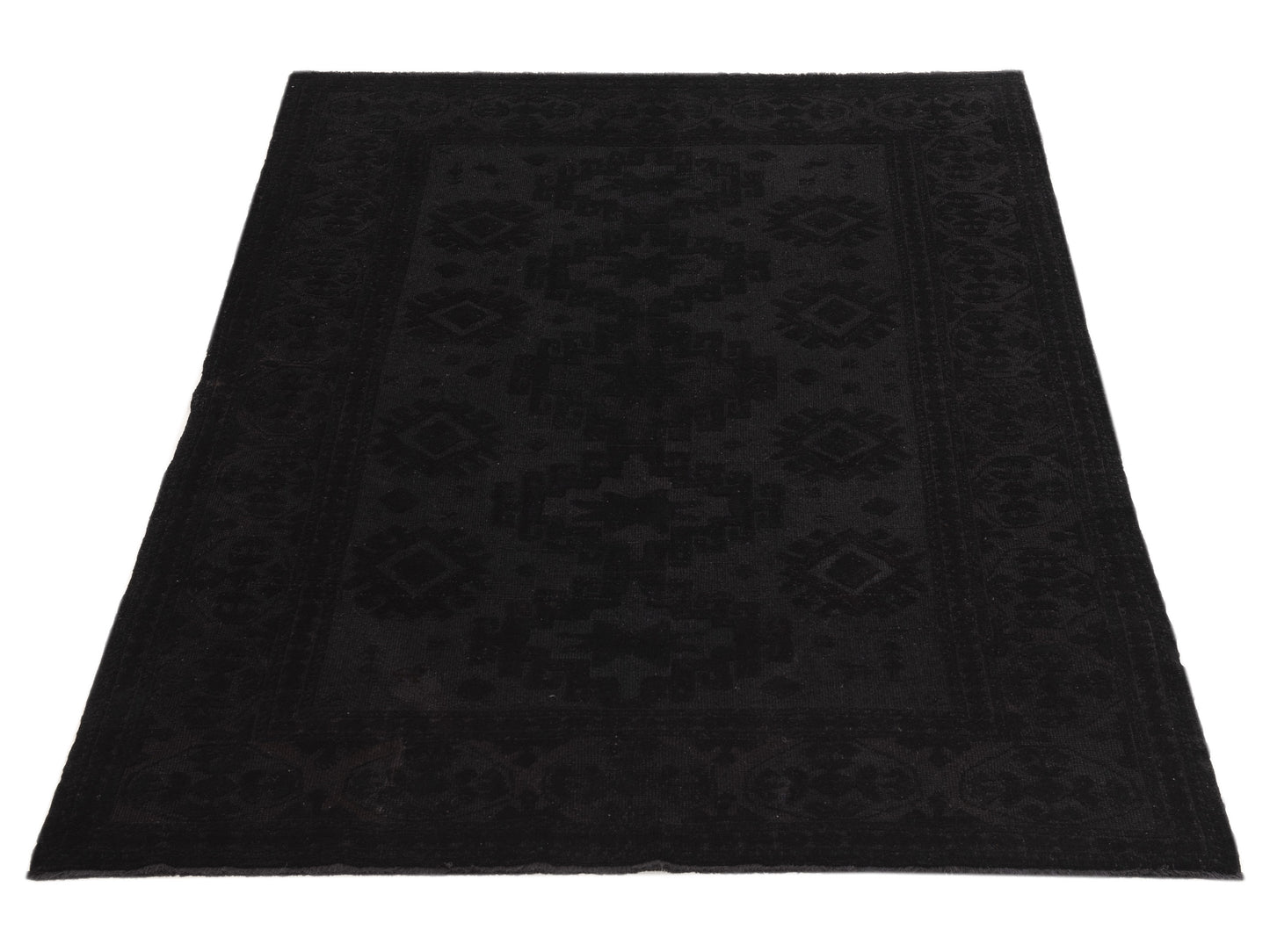Elvan Nevaz Black 5.7x7.8 Hand Knotted Rug