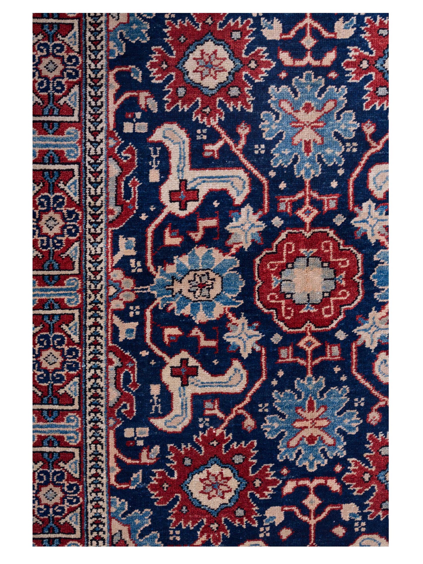 Turkish Shirwan 80000 Navy Red 4x6.9 Hand Knotted Rug