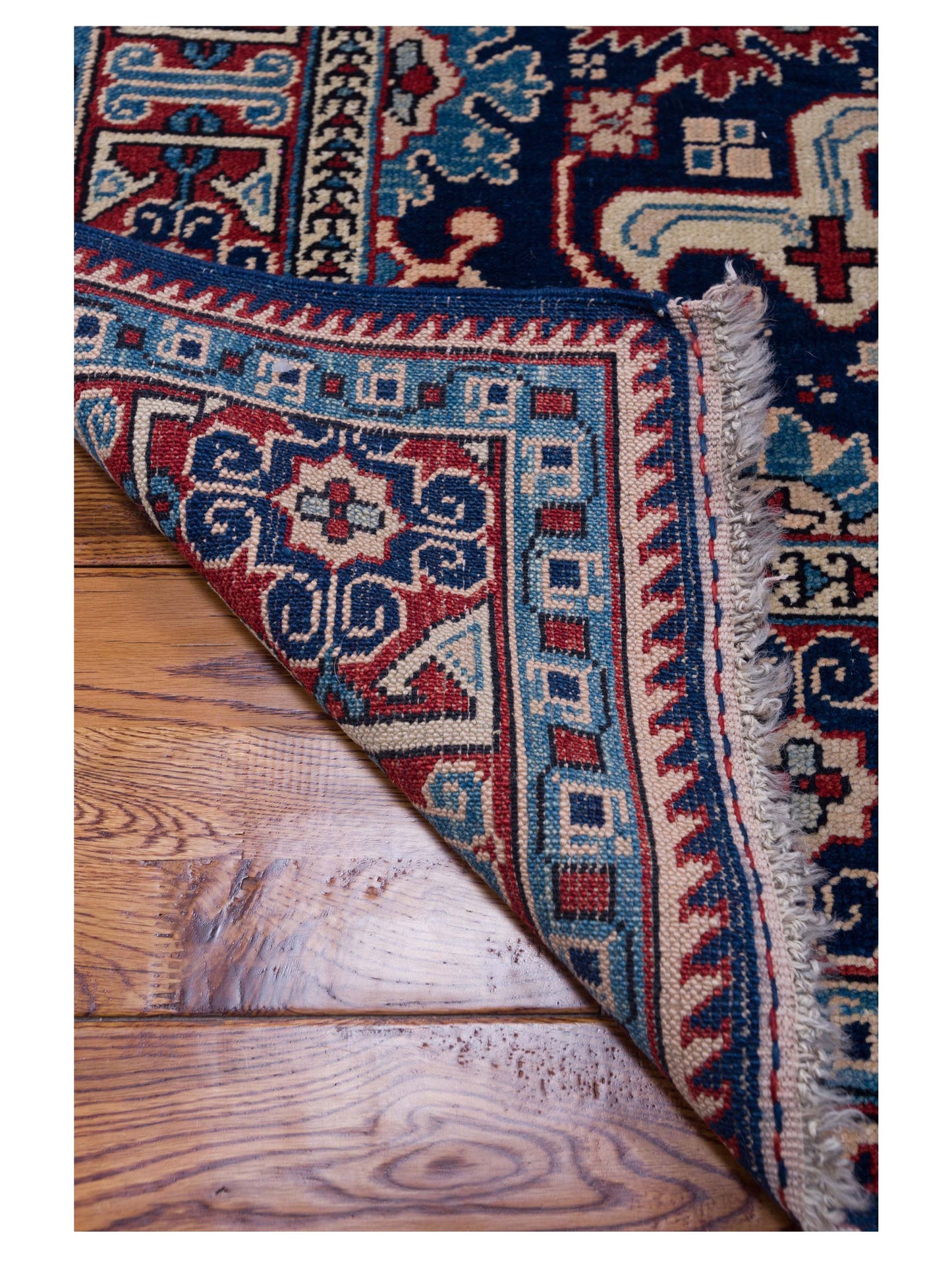 Turkish Shirwan 80000 Navy Red 4x6.9 Hand Knotted Rug