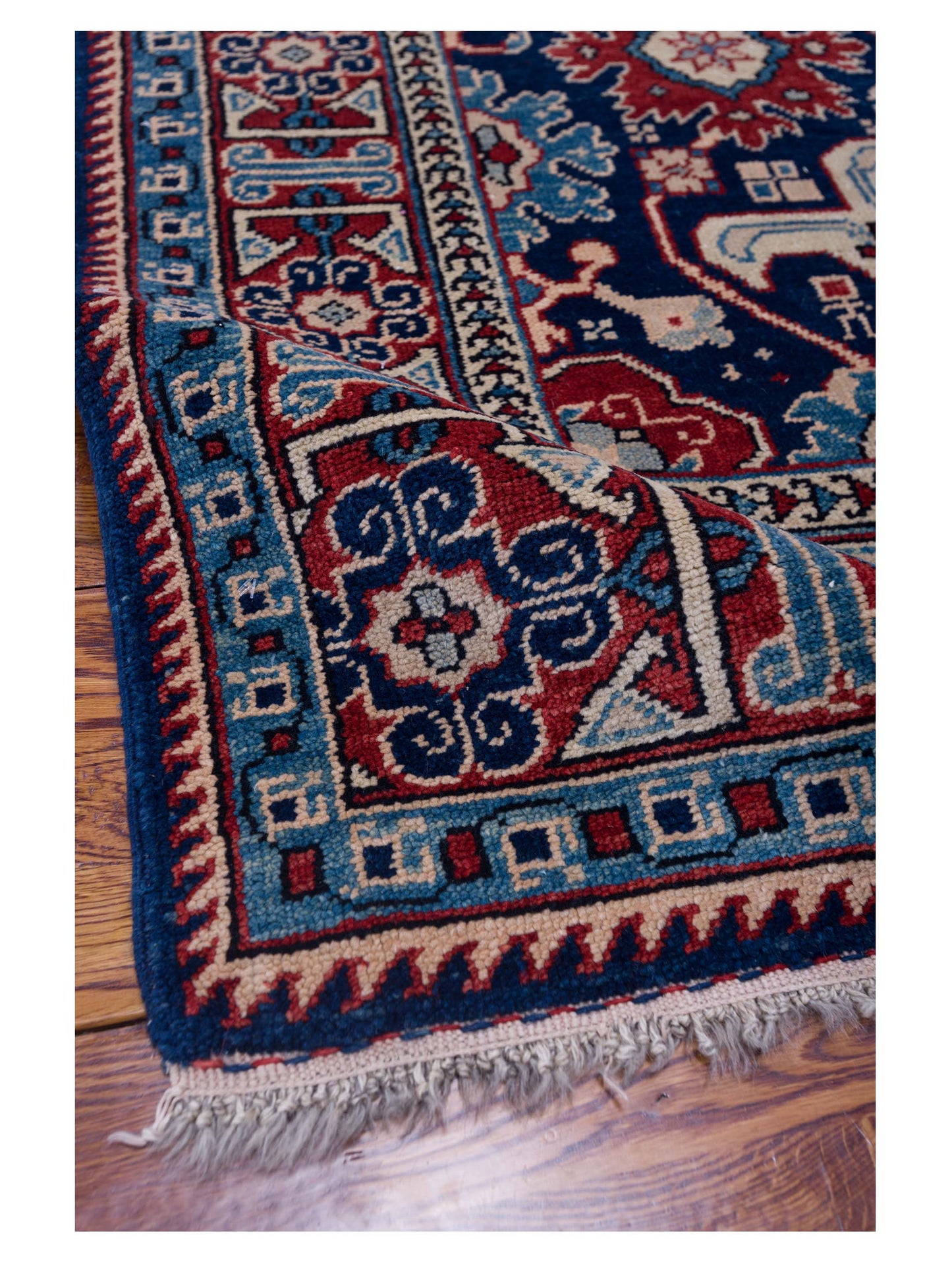 Turkish Shirwan 80000 Navy Red 4x6.9 Hand Knotted Rug