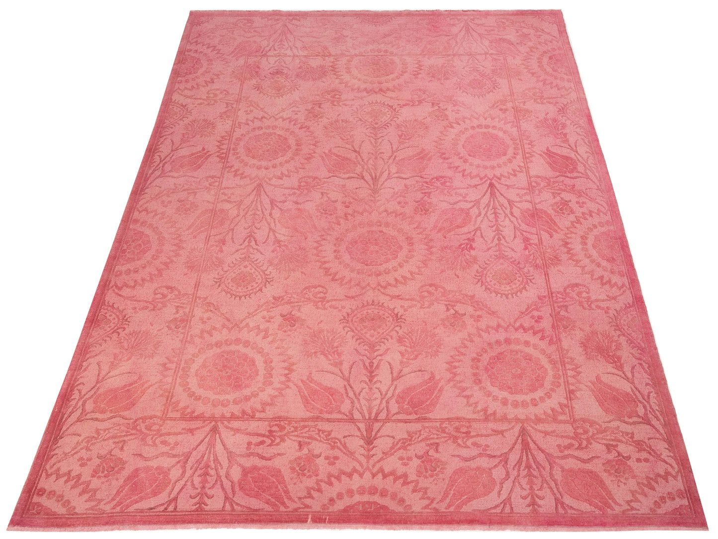 Vintage 80263 Pink 9.2x12.10 Hand Knotted Rug