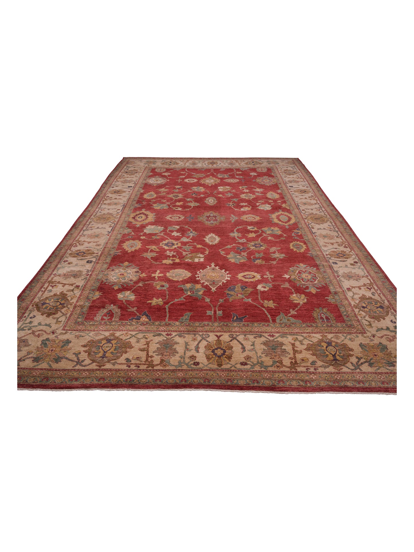 Elvan Nurgul Red Ivory 12.3x17.11 Hand Knotted Rug