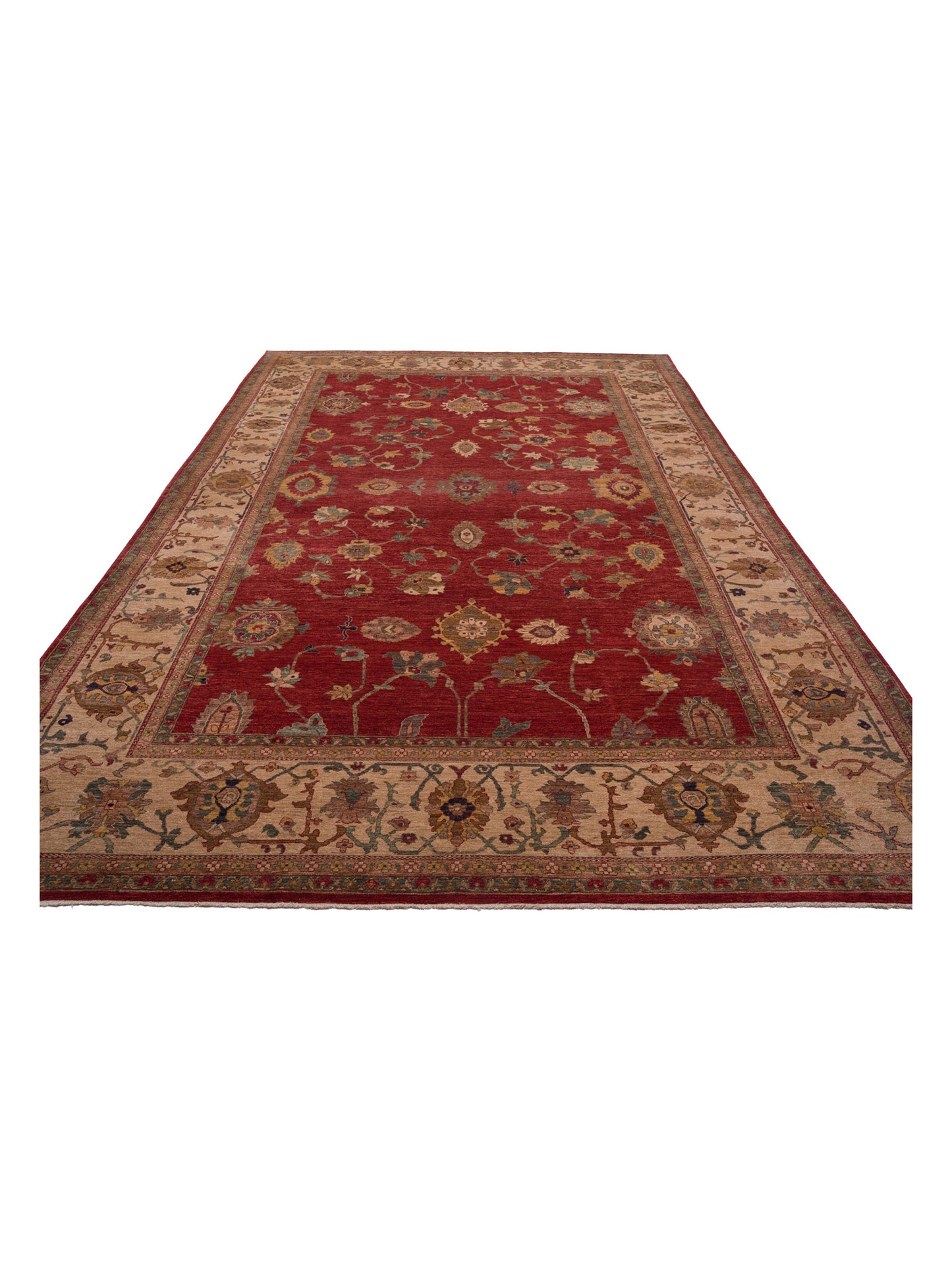 Elvan Nurgul Red Ivory 12.3x17.11 Hand Knotted Rug
