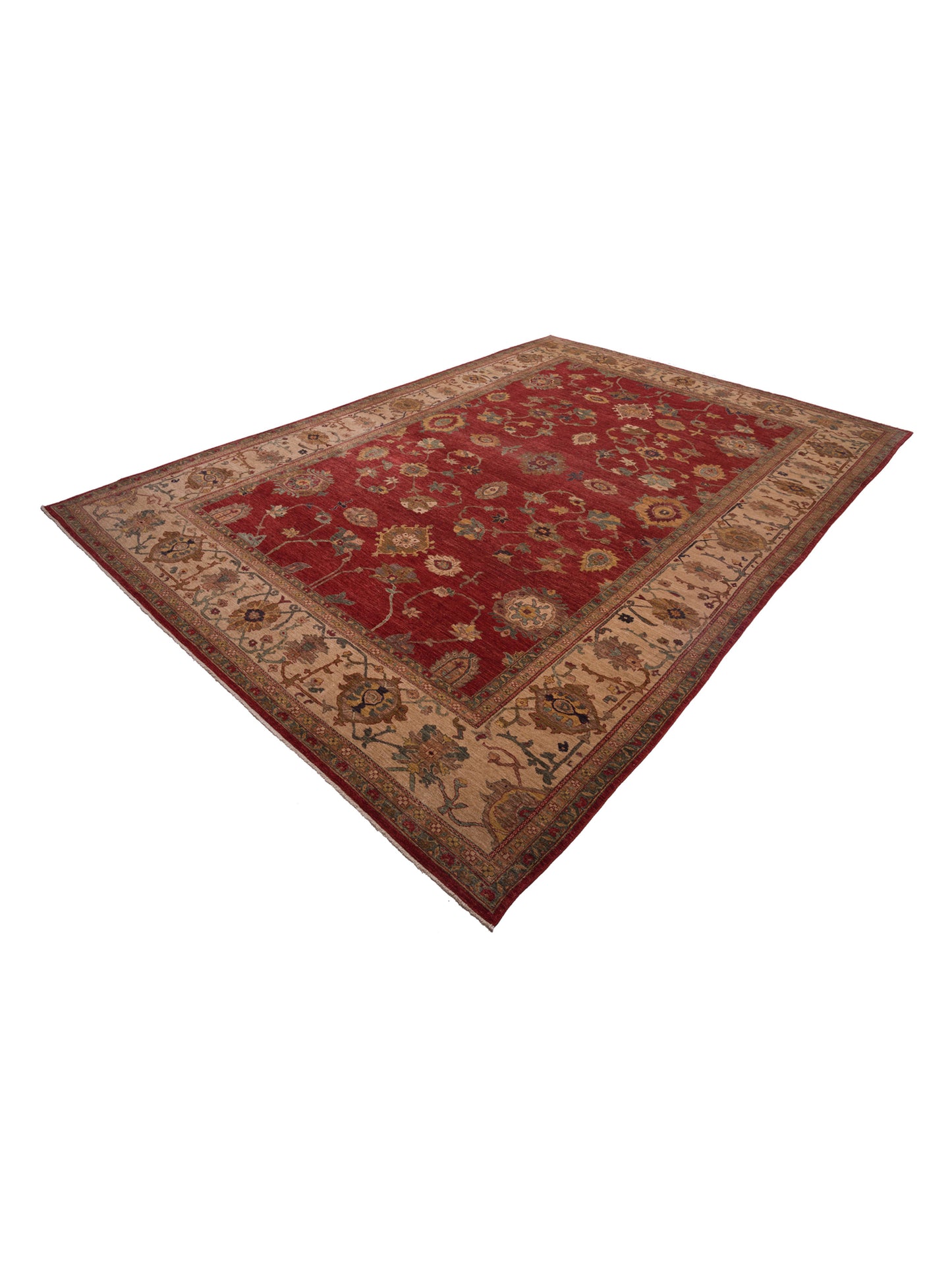 Elvan Nurgul Red Ivory 12.3x17.11 Hand Knotted Rug