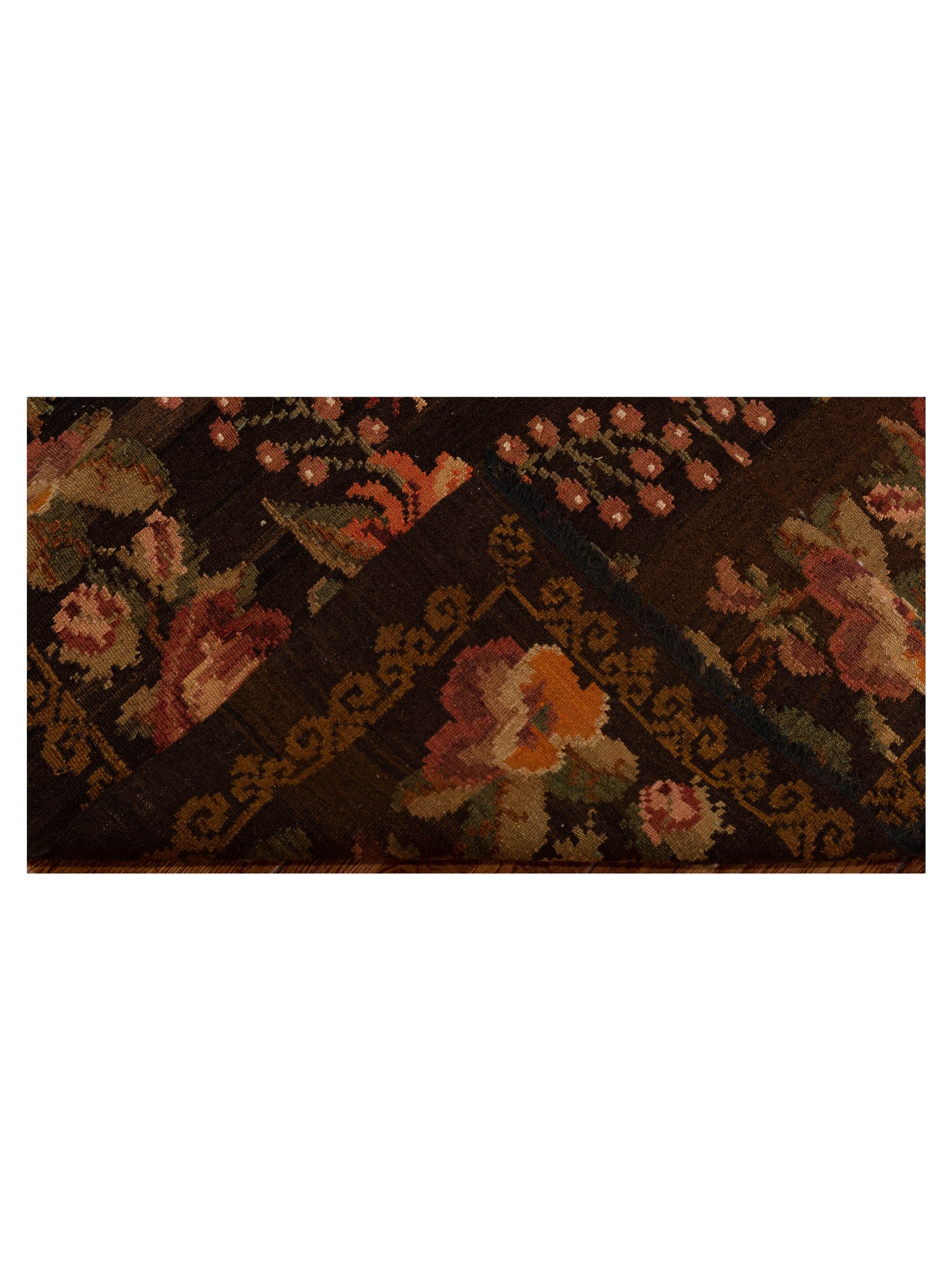 Old Basserabian Kilim 80430 Black 5x7.7 Hand Woven Rug
