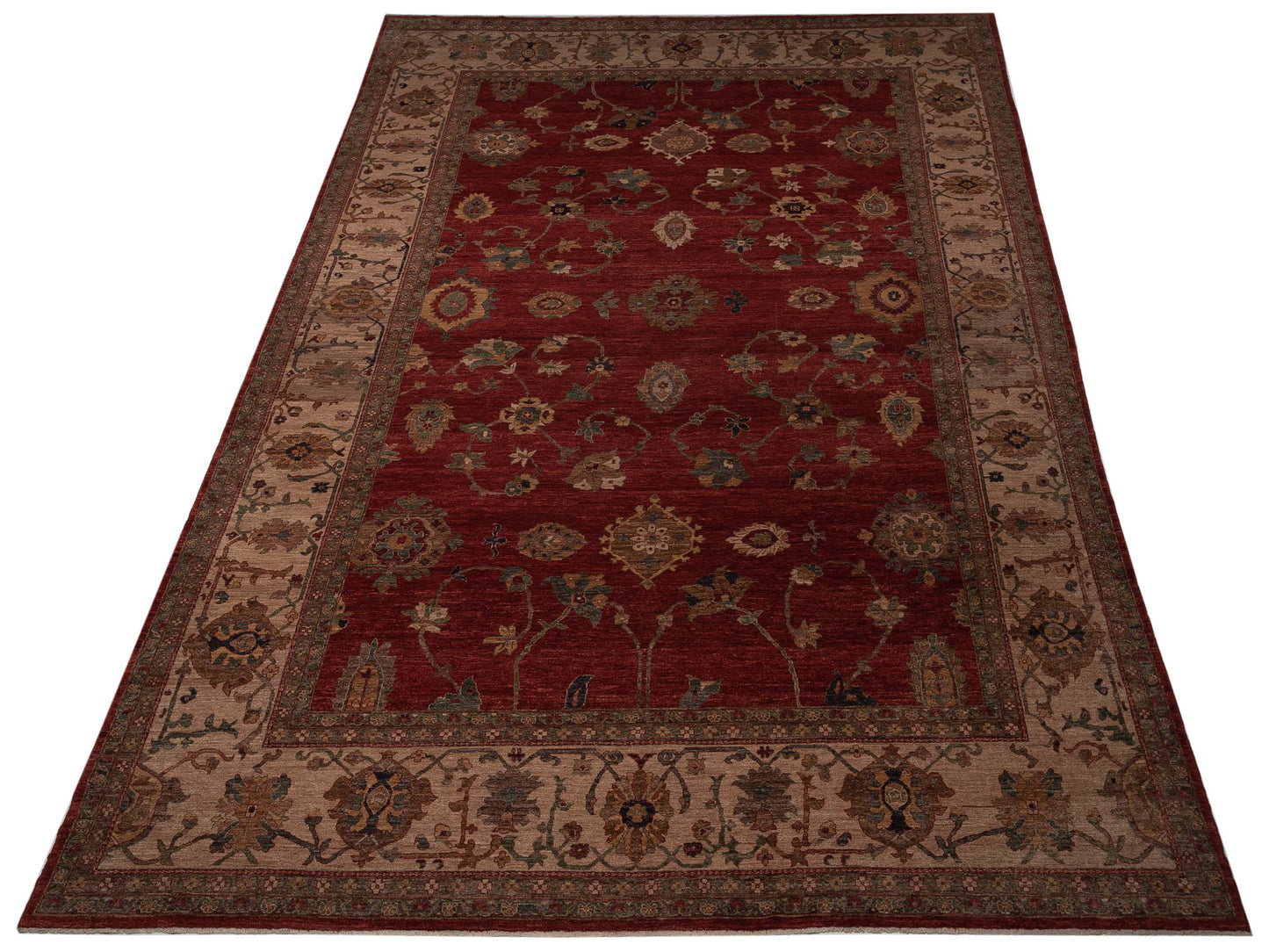 Elvan Nurgul Red Ivory 12x17.10 Hand Knotted Rug