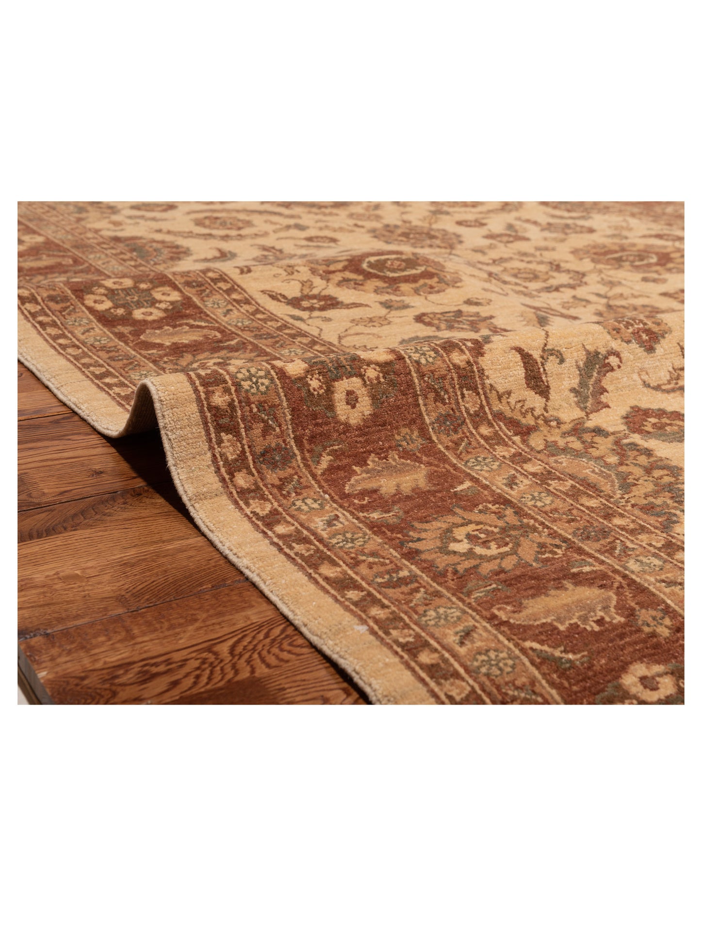 Sultan 81077 Ivory Brown 6.1x8.4 Hand Knotted Rug