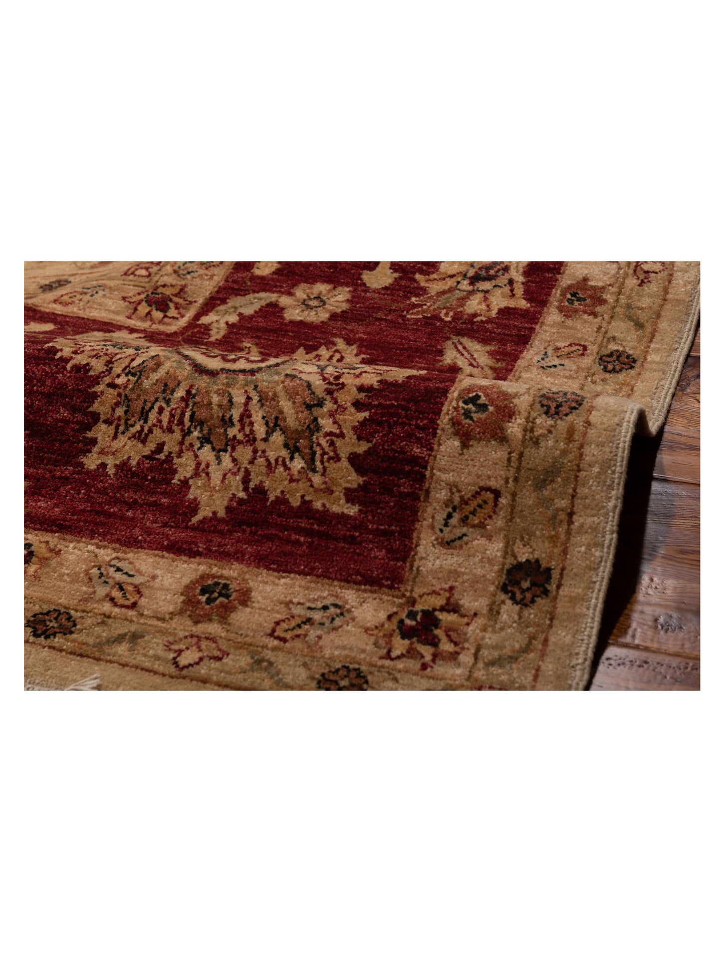 Ghazani 81154 Ivory Red 12x18 Hand Knotted Rug