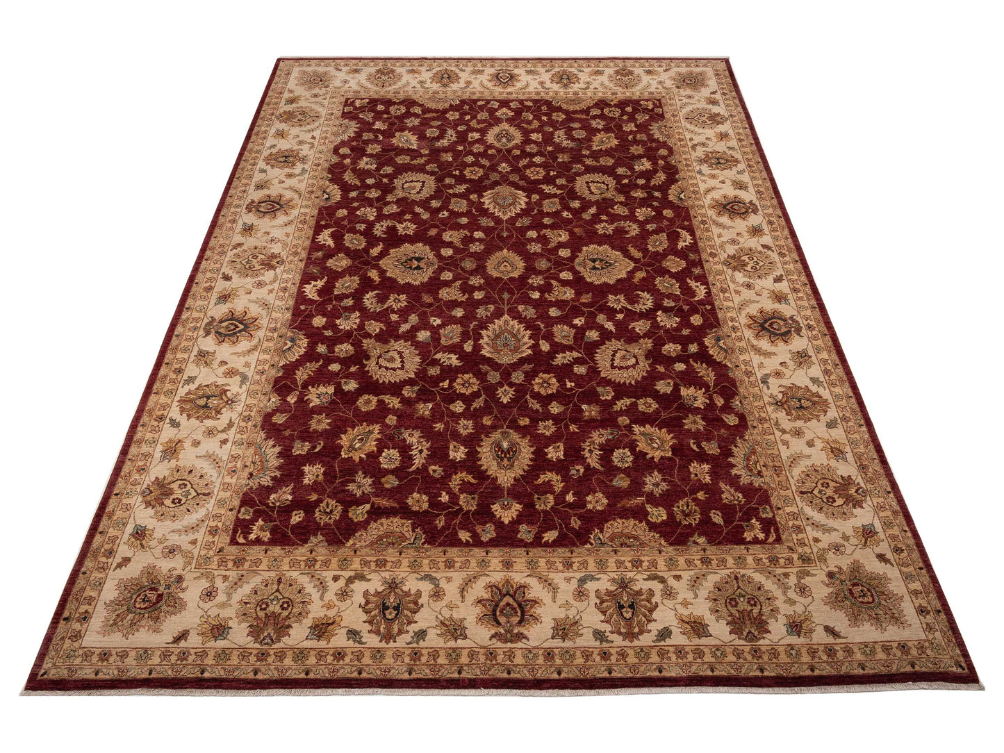 Ghazani 81173 Red Ivory 11.11x15.11 Hand Knotted Rug