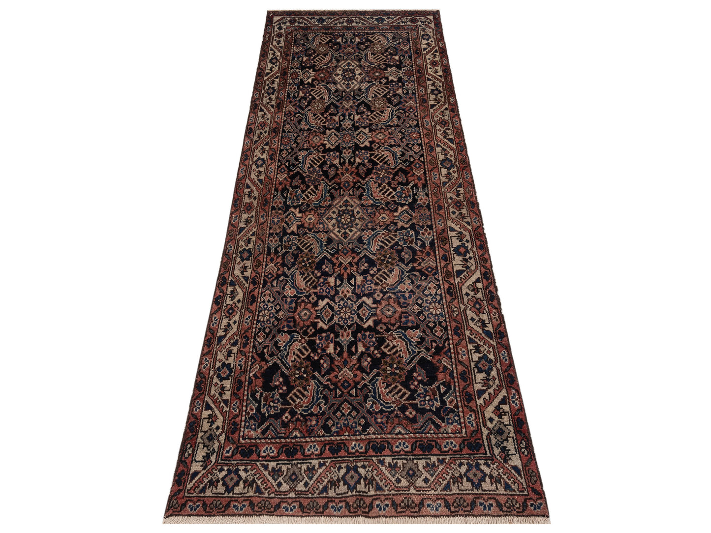 Antique Heirloom 81212 Brown Ivory 3.4x9.4 Hand Knotted Rug