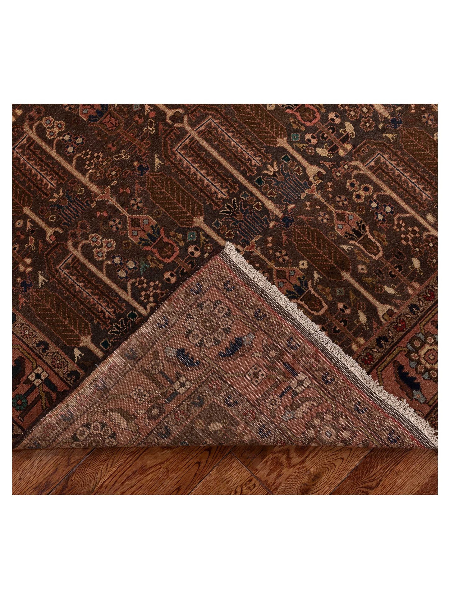 Antique Heirloom 81216 Brown Pink 4.10x7.6 Hand Knotted Rug