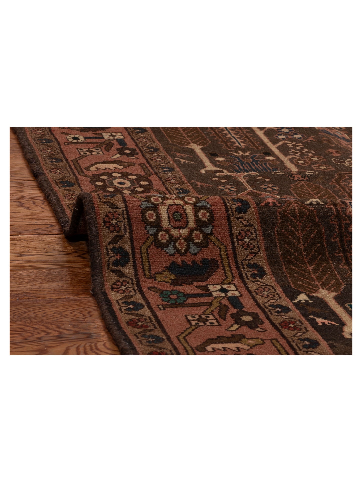 Antique Heirloom 81216 Brown Pink 4.10x7.6 Hand Knotted Rug