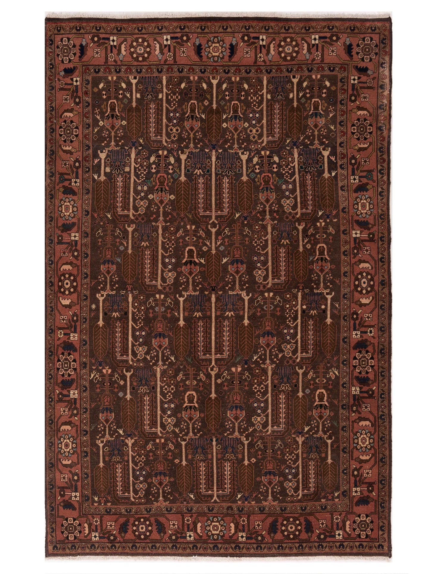 Pasha Antique Heirloom Brown Pink Traditional