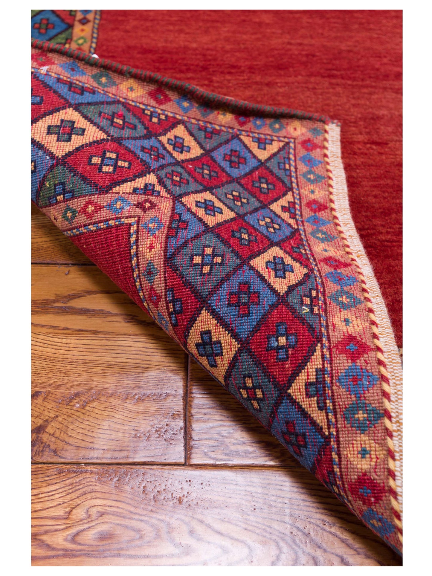 Modern Gabbeh 81429 Red Blue 4.2x5.10 Hand Knotted Rugs