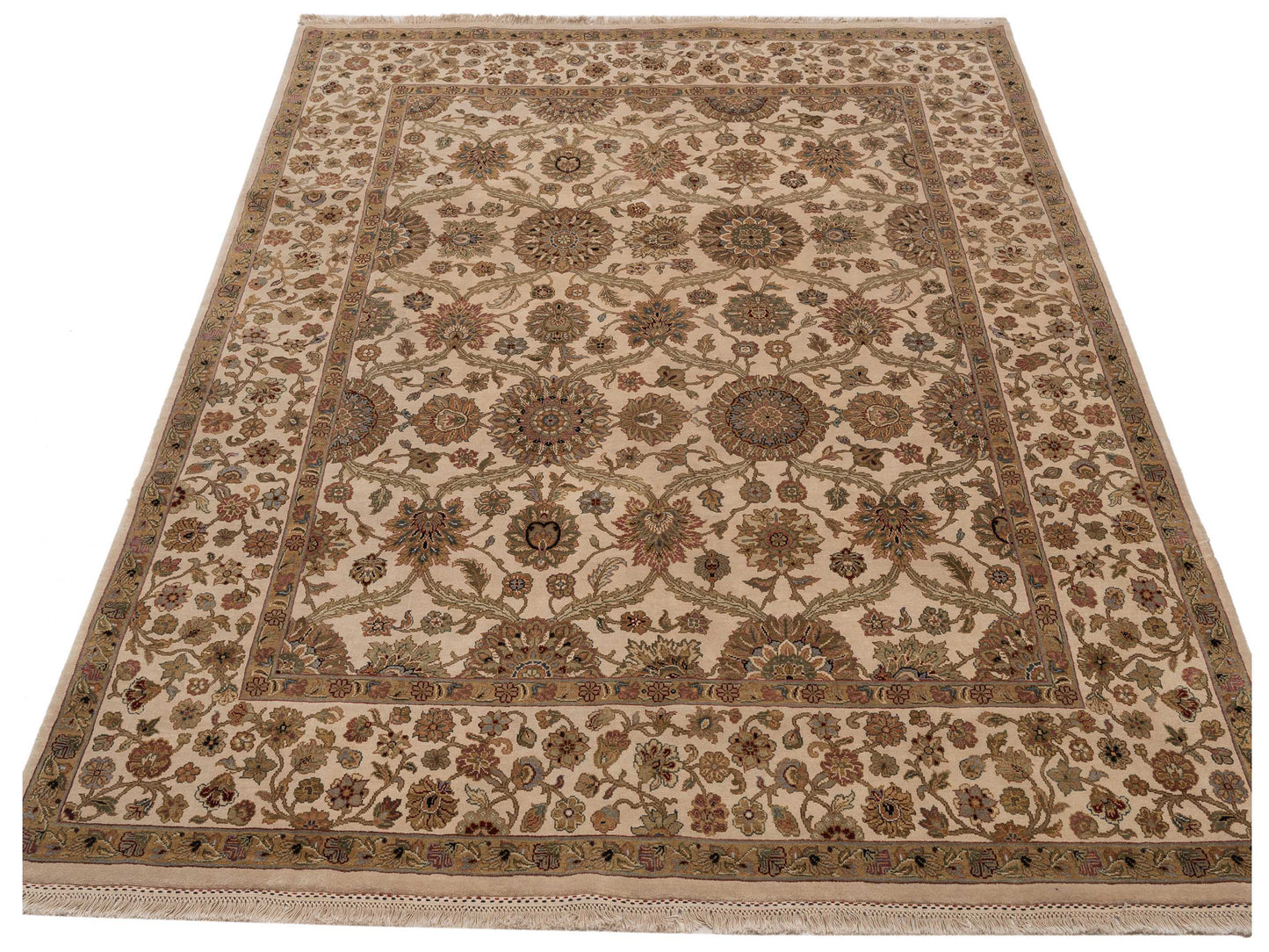 Crown 81561 Ivory Ivory 8.1x10 Hand Knotted Rug