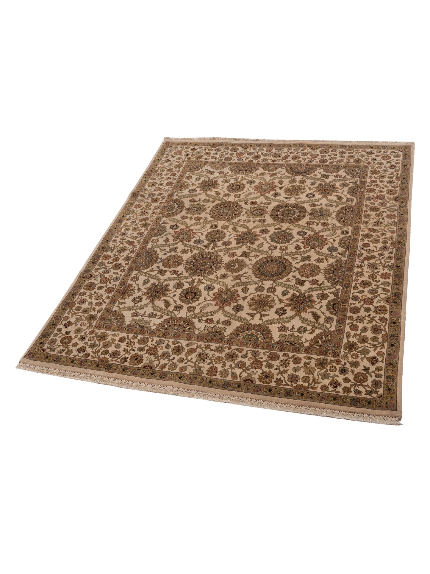 Crown 81561 Ivory Ivory 8.1x10 Hand Knotted Rug