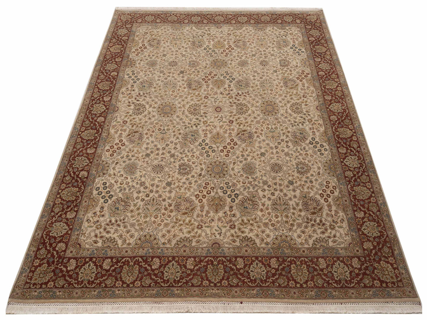 Empire 81629 Ivory Burgundy 8.2x10.3 Hand Knotted Rug