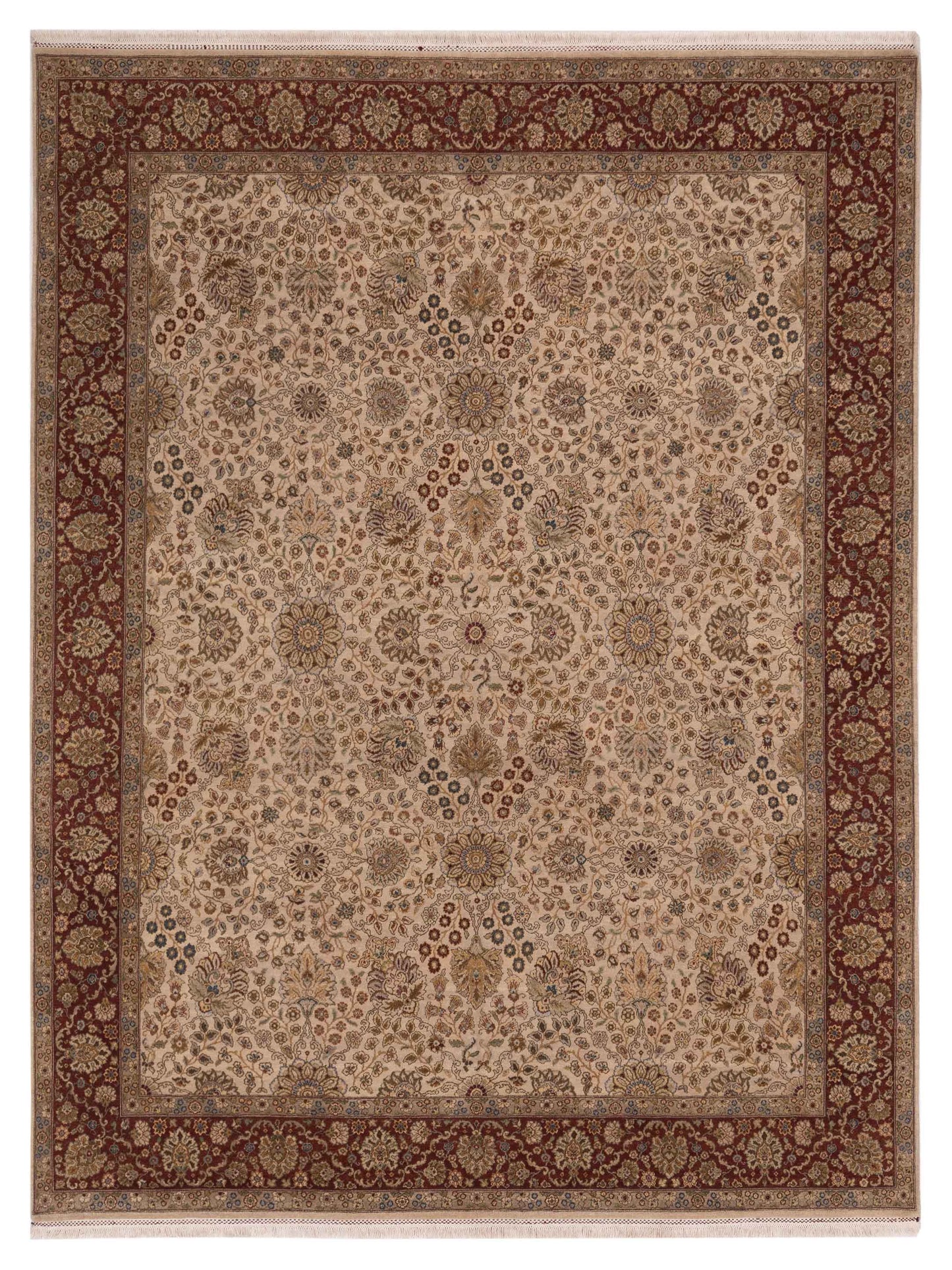 Rajpur Empire Ivory Burgundy Transitional