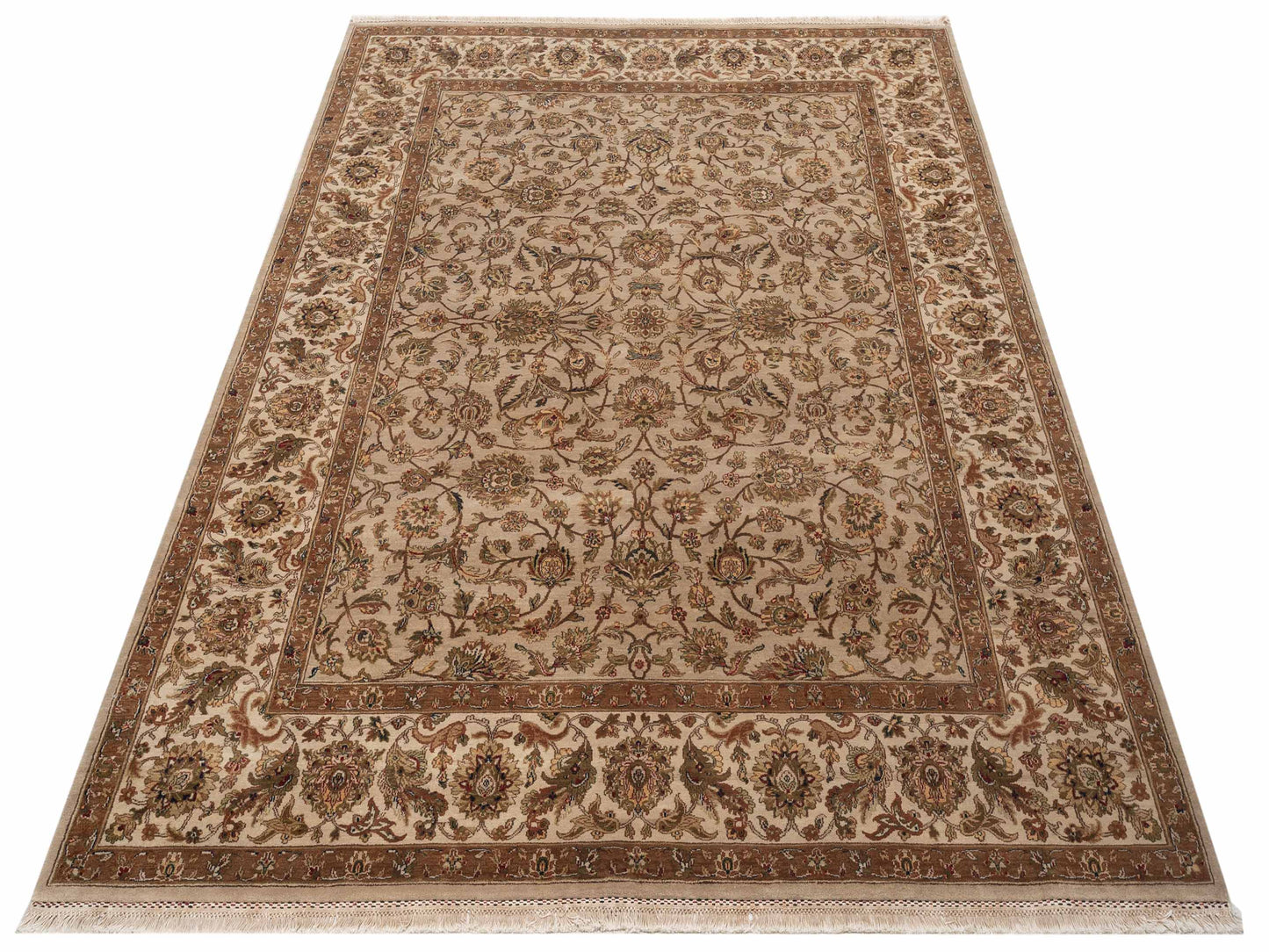 Crown 81673 Silver Ivory 8.2x10.3 Hand Knotted Rug