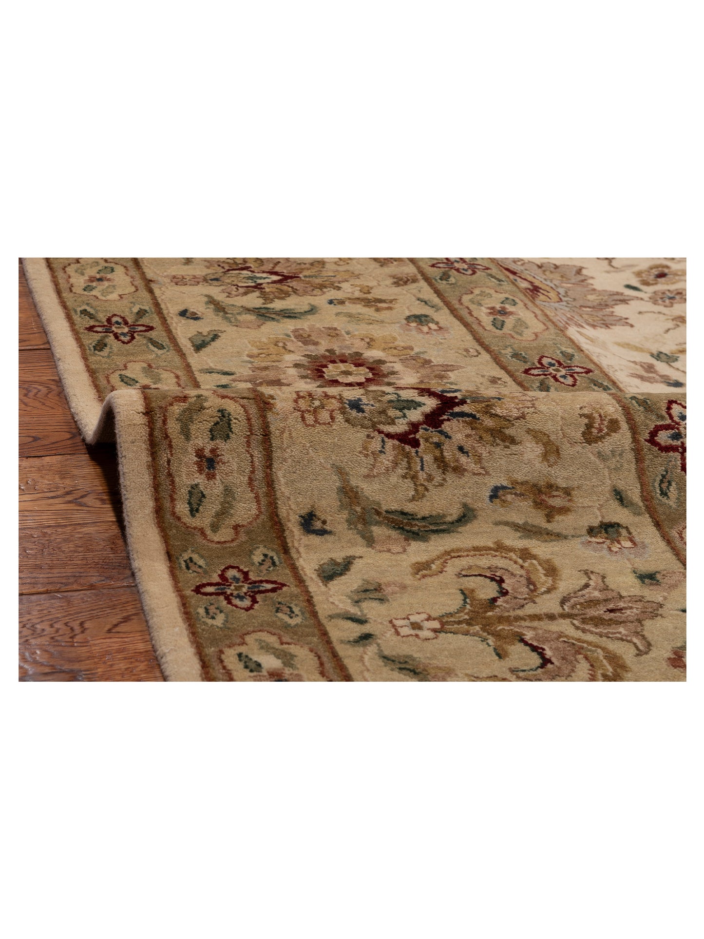 Platinum 82044 Ivory Light Green 10.2x14.1 Hand Knotted Rug