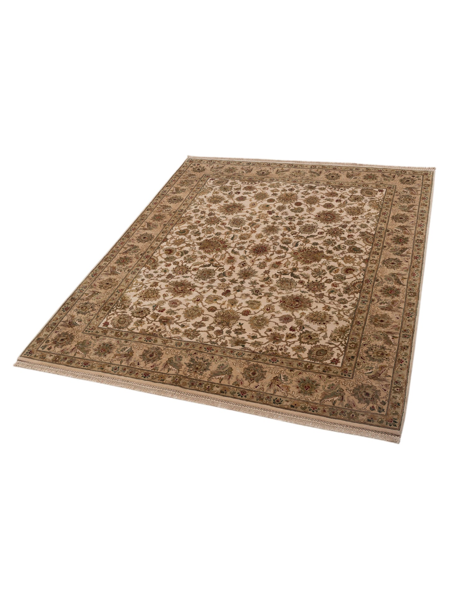 Crown 82062 Ivory Beige 8.3x9.11 Hand Knotted Rug