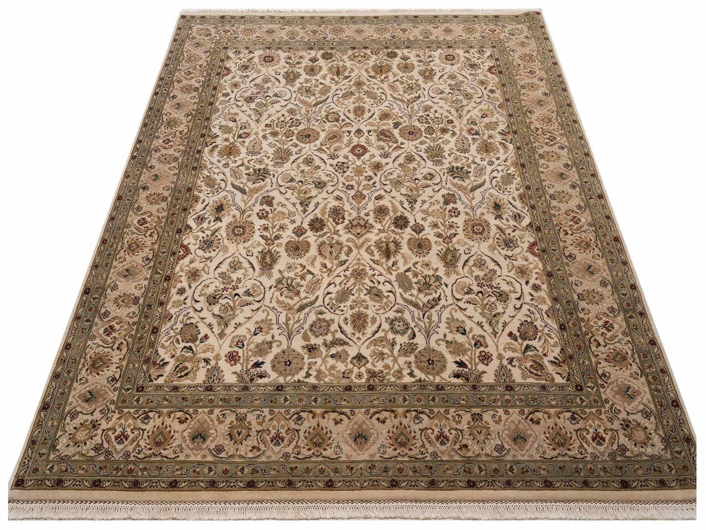 Crown 82064 Ivory Ivory 8.4x10.1 Hand Knotted Rug