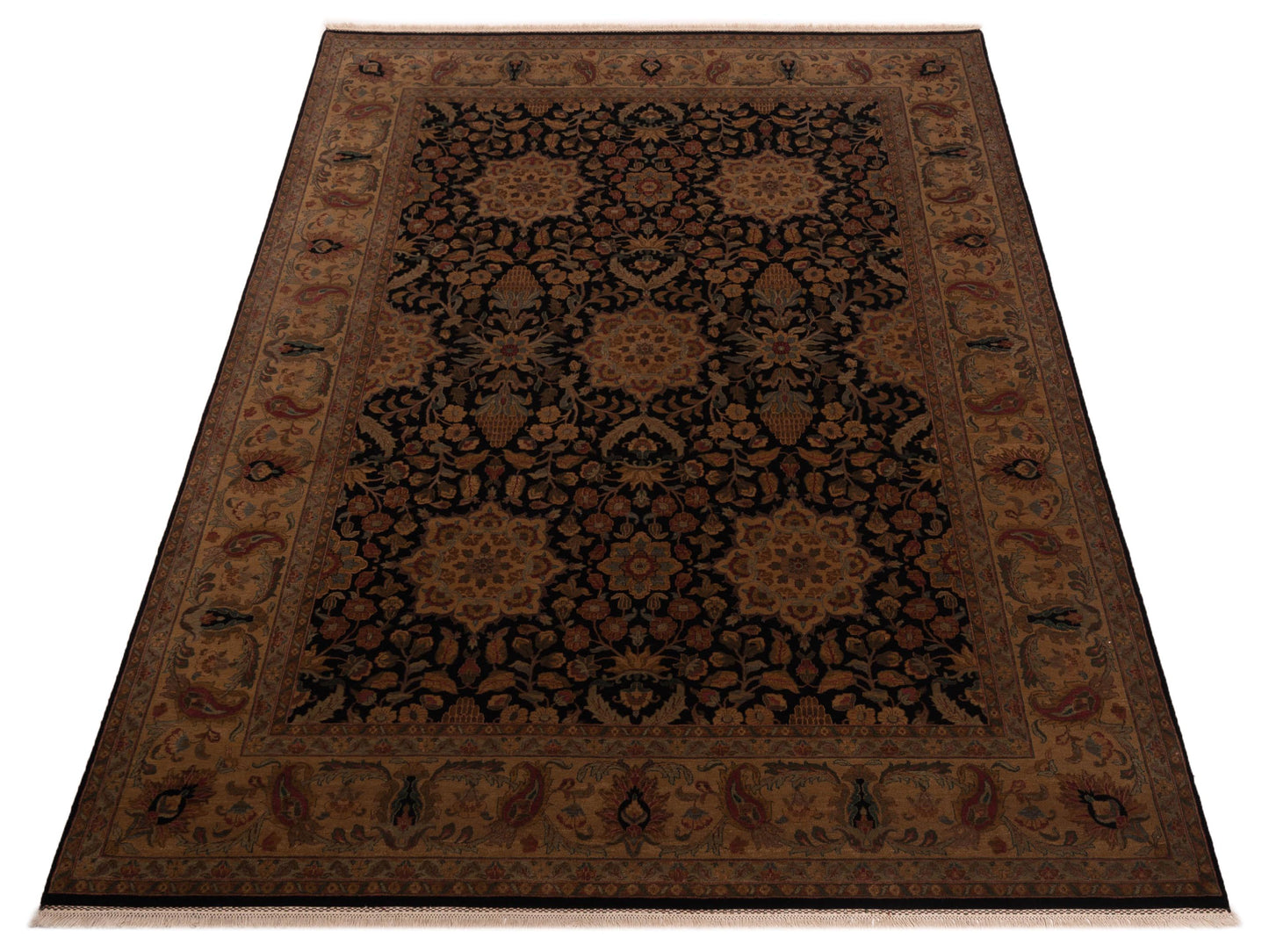 Crown 82067 Black Gold 9.3x12.3 Hand Knotted Rug