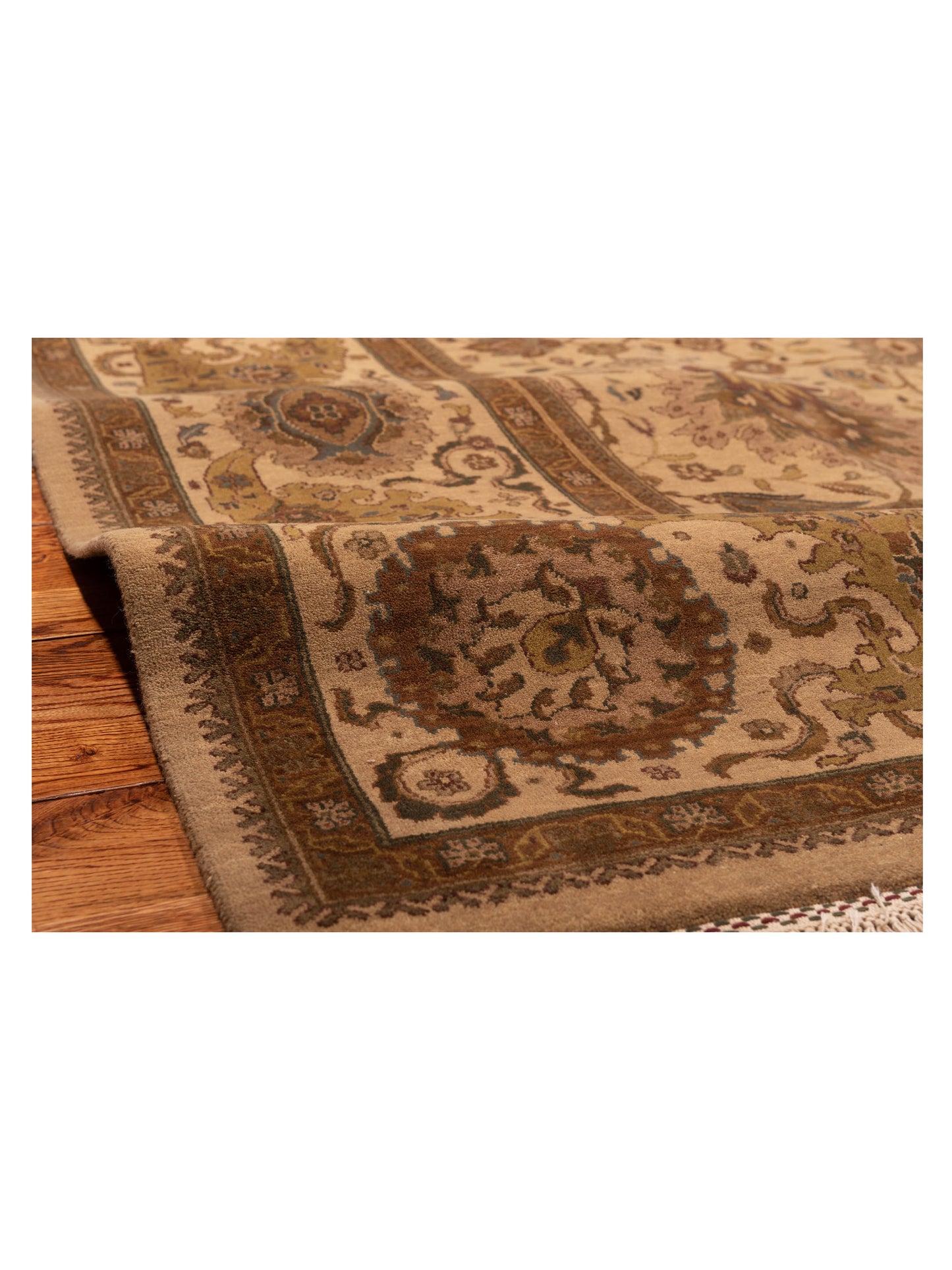 Crown 82068 Cream Ivory 9.3x12.4 Hand Knotted Rug