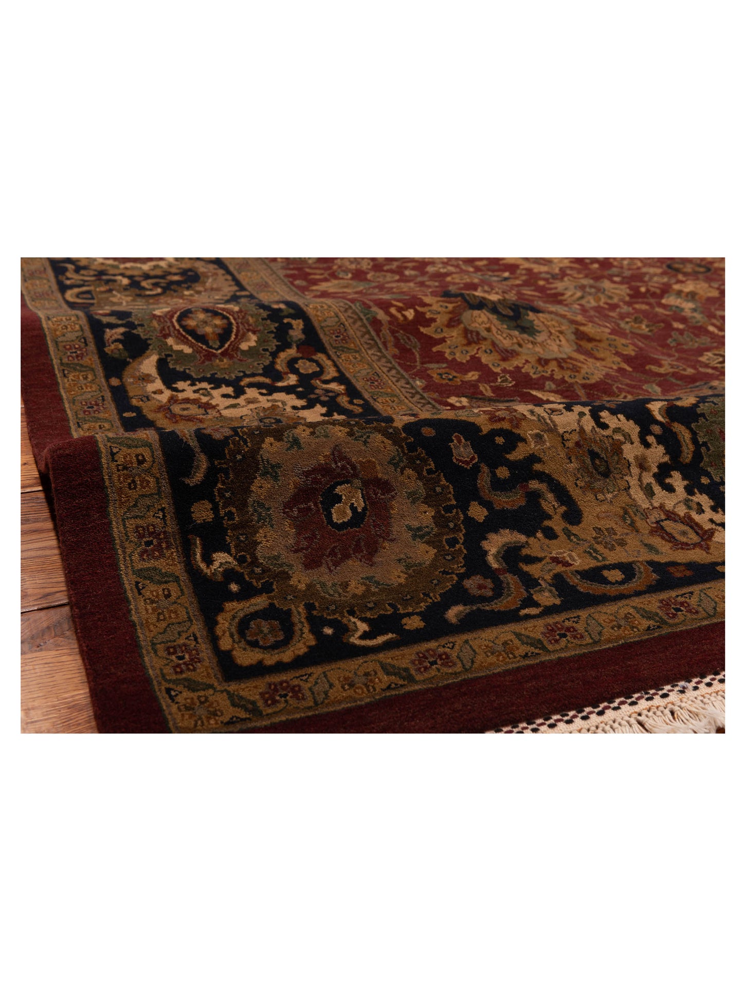 Crown 82070 Burgundy Navy 9.2x12.3 Hand Knotted Rug