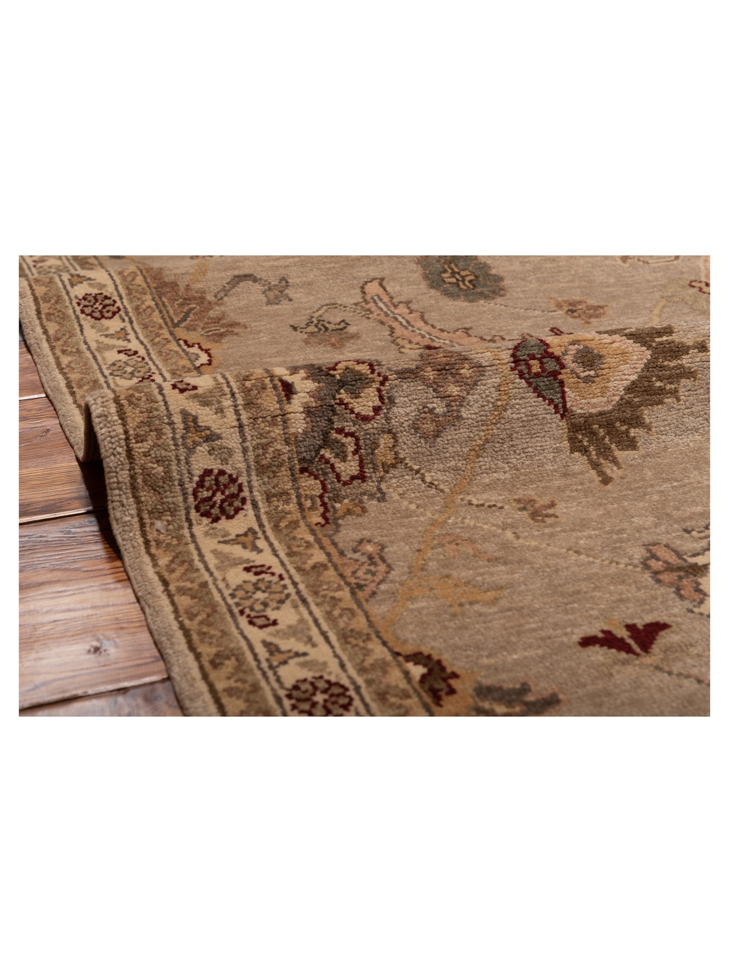 Turkish Elvan 82202 Gray Ivory 2.10x9.6 Hand Knotted Rug