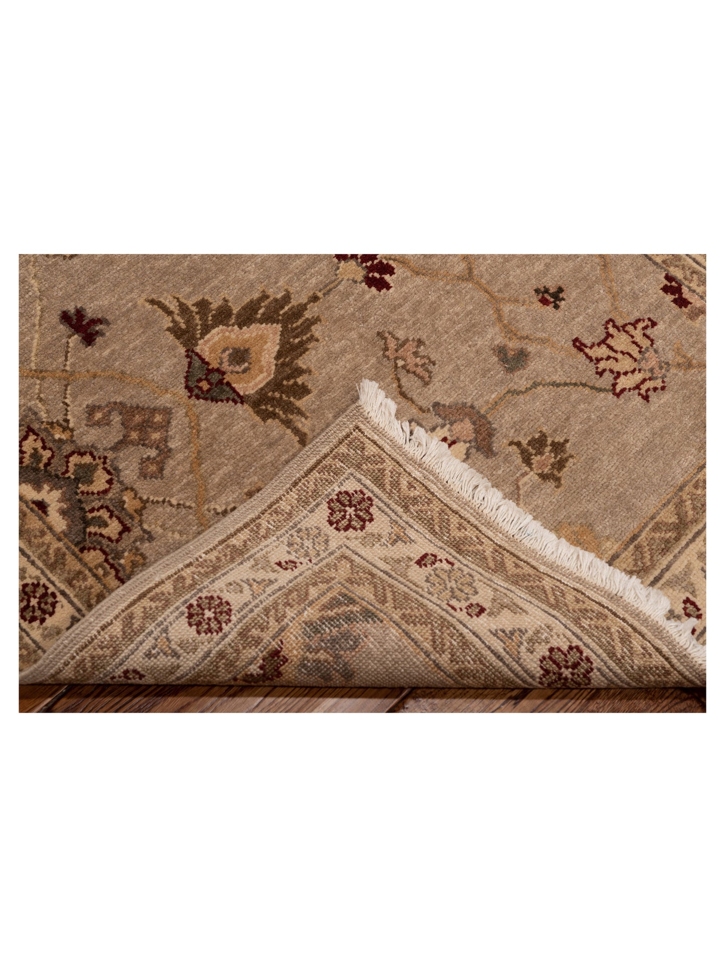 Turkish Elvan 82202 Gray Ivory 2.10x9.6 Hand Knotted Rug