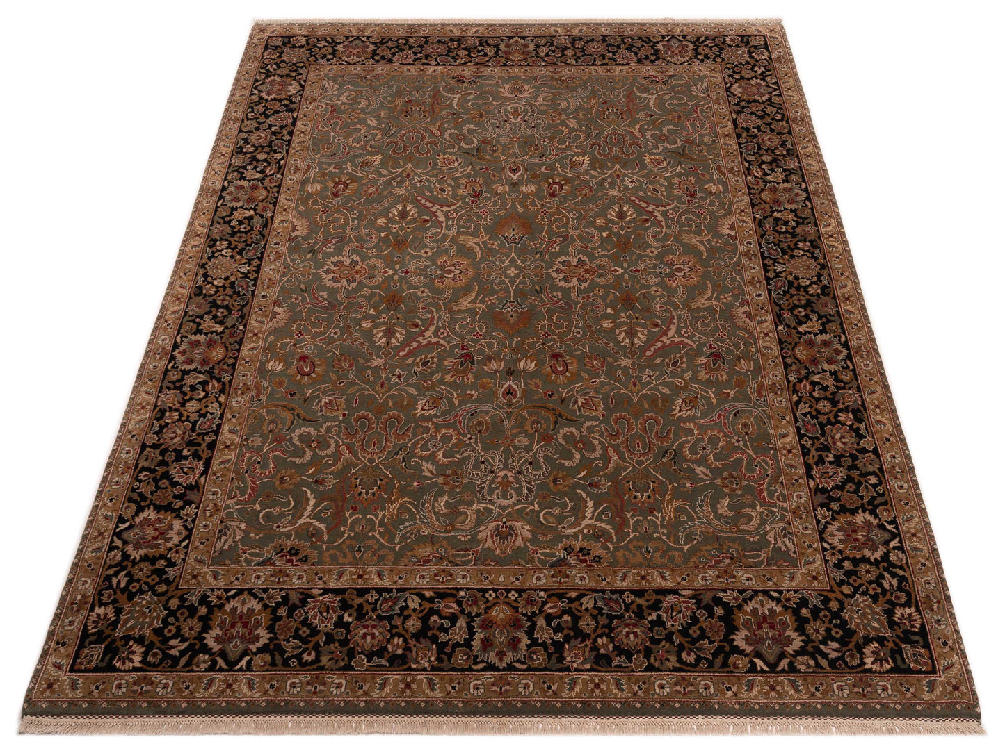 Jahan 82394 Green Black 9.1x11.10 Hand Knotted Rug