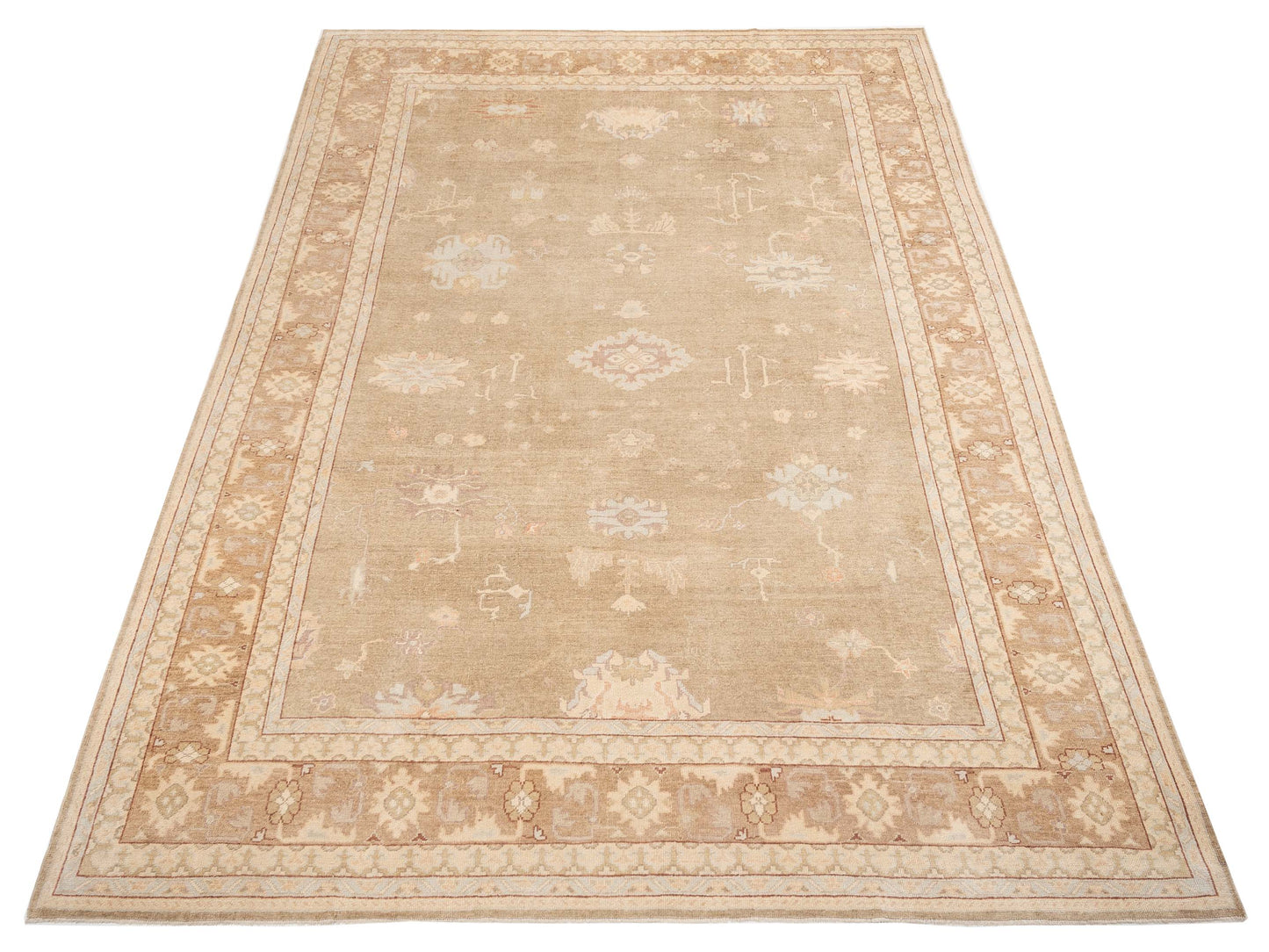 Angora Oushak 82516 Brown Brown 11x15.7 Hand Knotted Rug