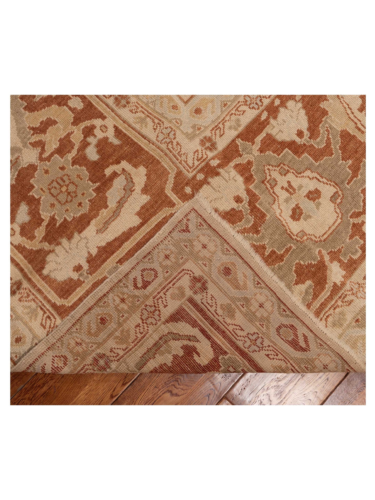 Angora Oushak 82539 Gold Red 12.1x15.1 Hand Knotted Rug