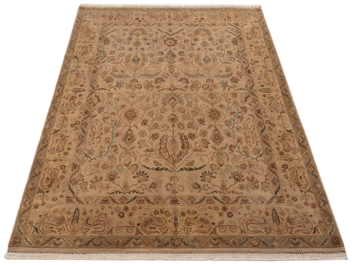 Crown 82680 Camel Camel 8.2x10.3 Hand Knotted Rug