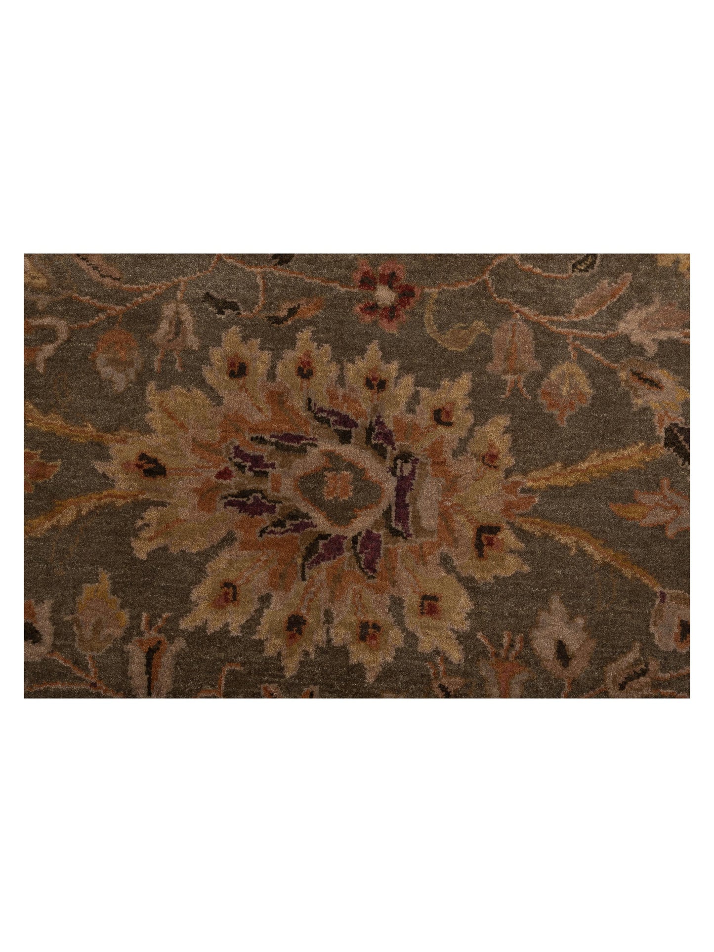 Crown 82692 Silver Green Gold 8.2x10.1 Hand Knotted Rug