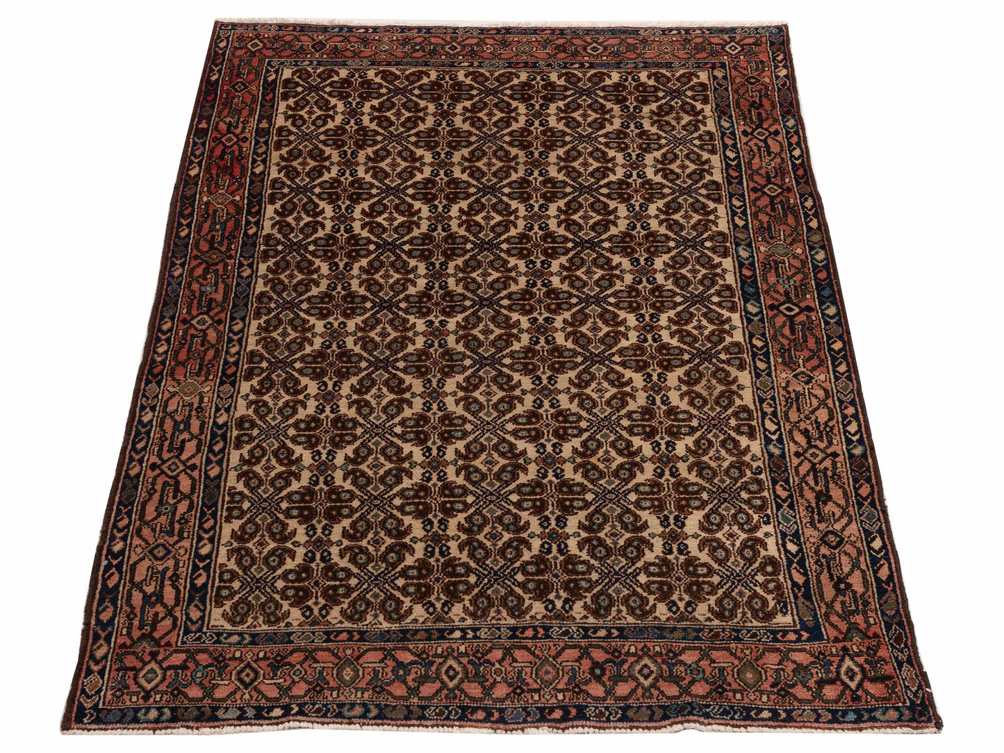 Antique Heirloom 82814 Ivory Pink 4.6x7.1 Hand Knotted Rug