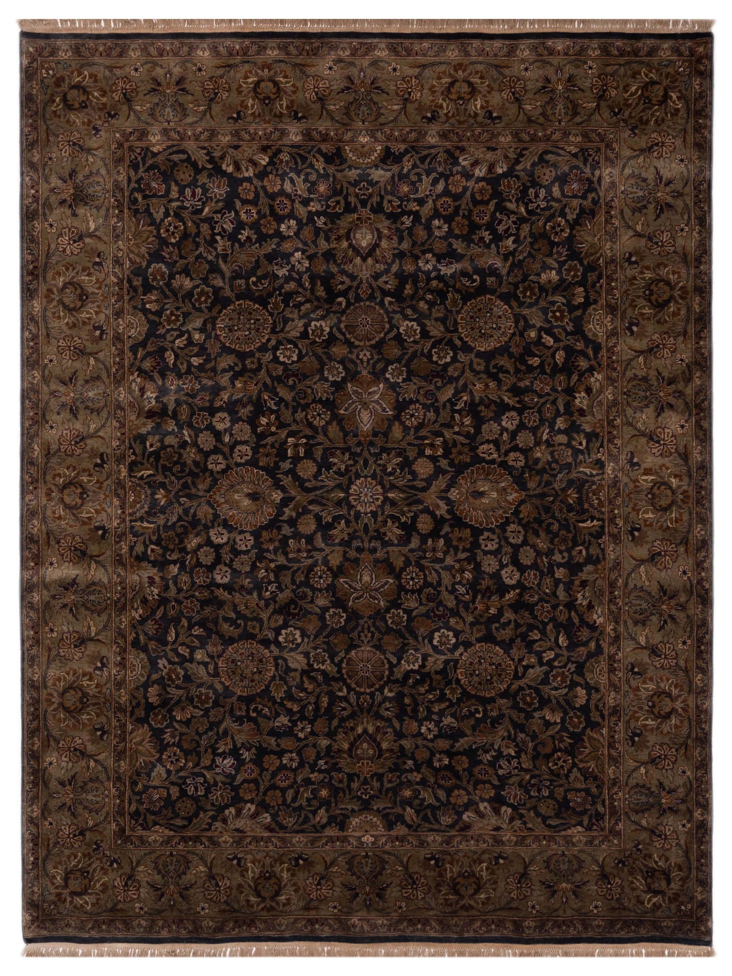 Rajpur Royal Charcoal Light Green Traditional