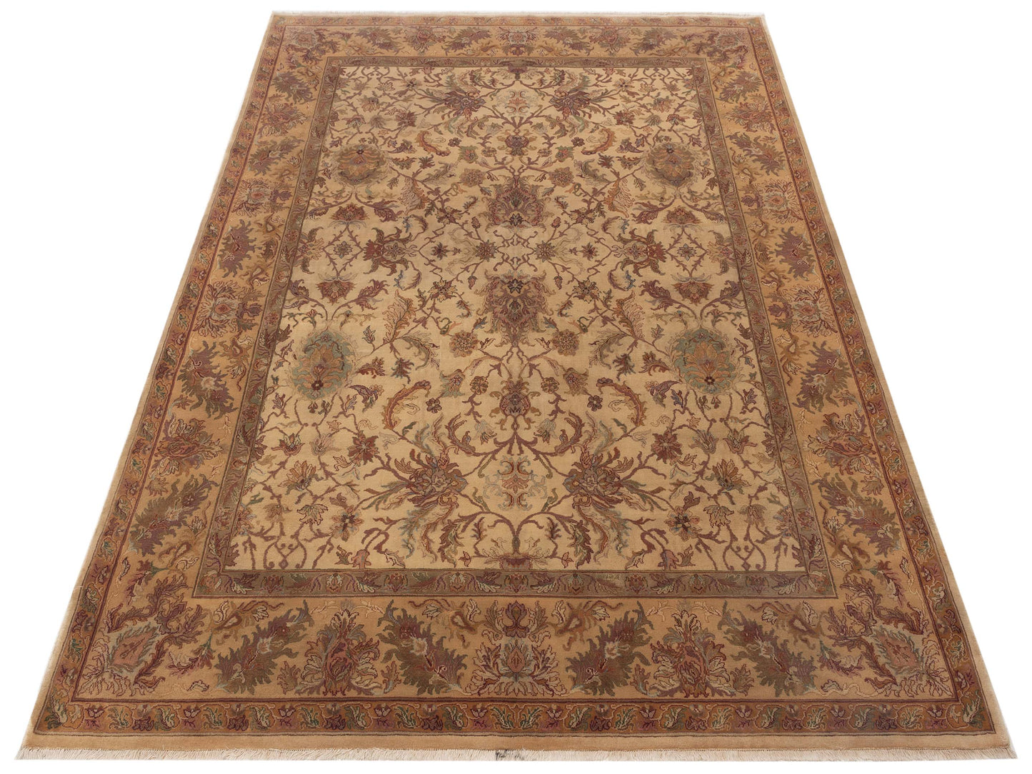 Crown 83410 Beige Gold 8x10 Hand Knotted Rug