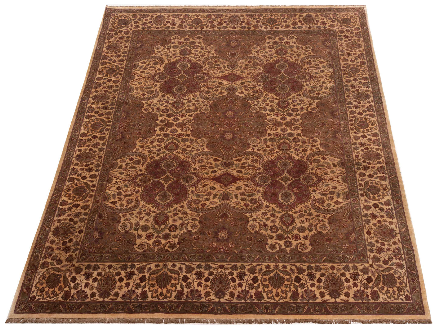 Crown 83602 Beige Beige 8.10x11.7 Hand Knotted Rug