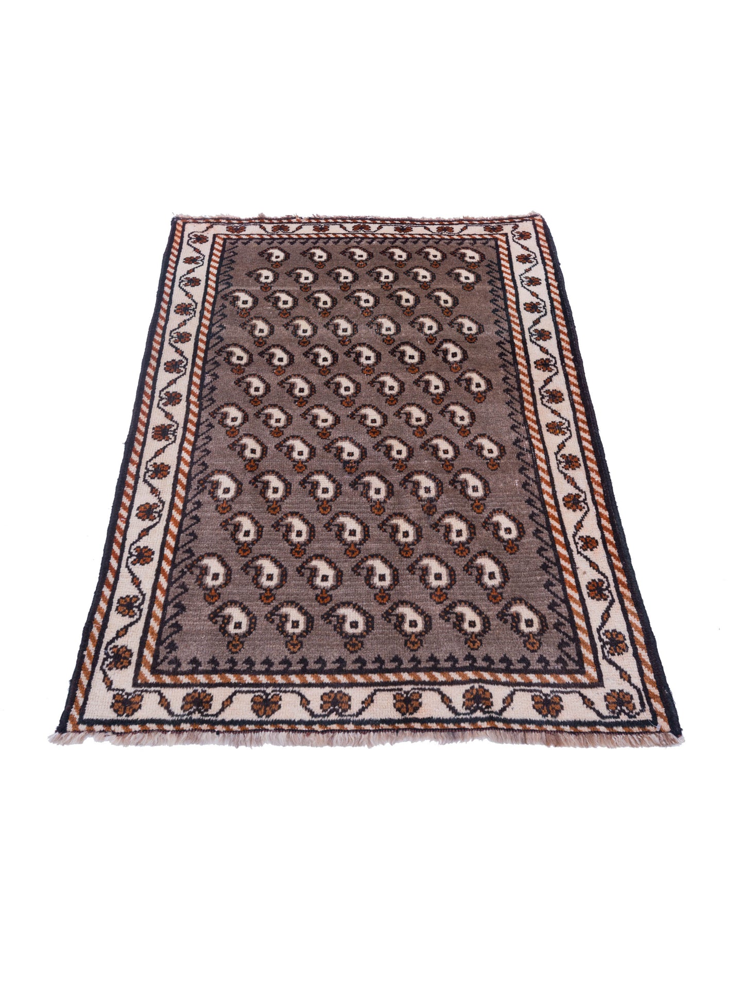 Antique Heirloom 83664 Brown Ivory 3.1x4.6 Hand Knotted Rug
