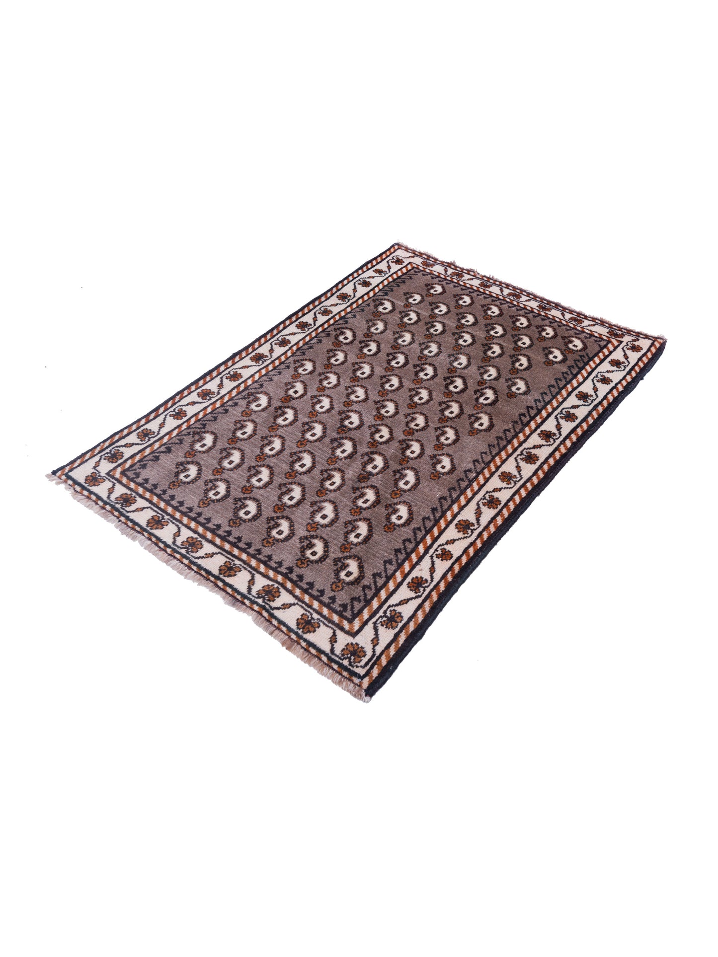 Antique Heirloom 83664 Brown Ivory 3.1x4.6 Hand Knotted Rug