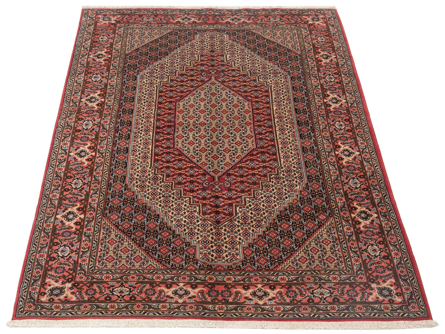 Antique Heirloom 83672 Ivory Pink 5x8.4 Hand Knotted Rug