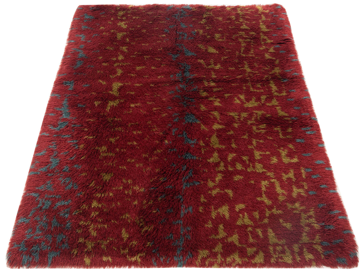 Berber Retro Red Red 5.11x7.10 Hand Knotted Rug