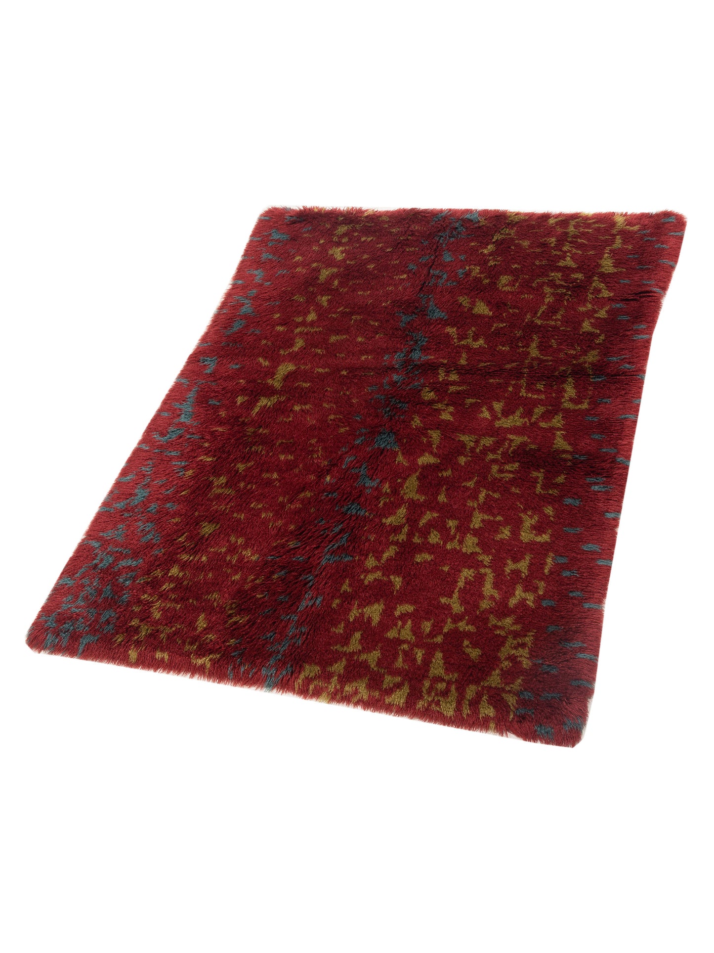 Berber Retro Red Red 5.11x7.10 Hand Knotted Rug