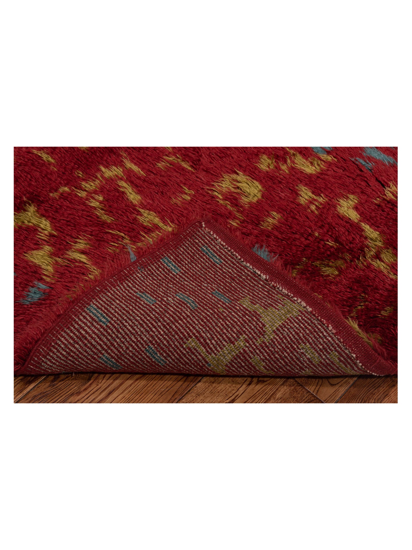 Berber Retro Red Red 5.11x7.10 Hand Knotted Rug