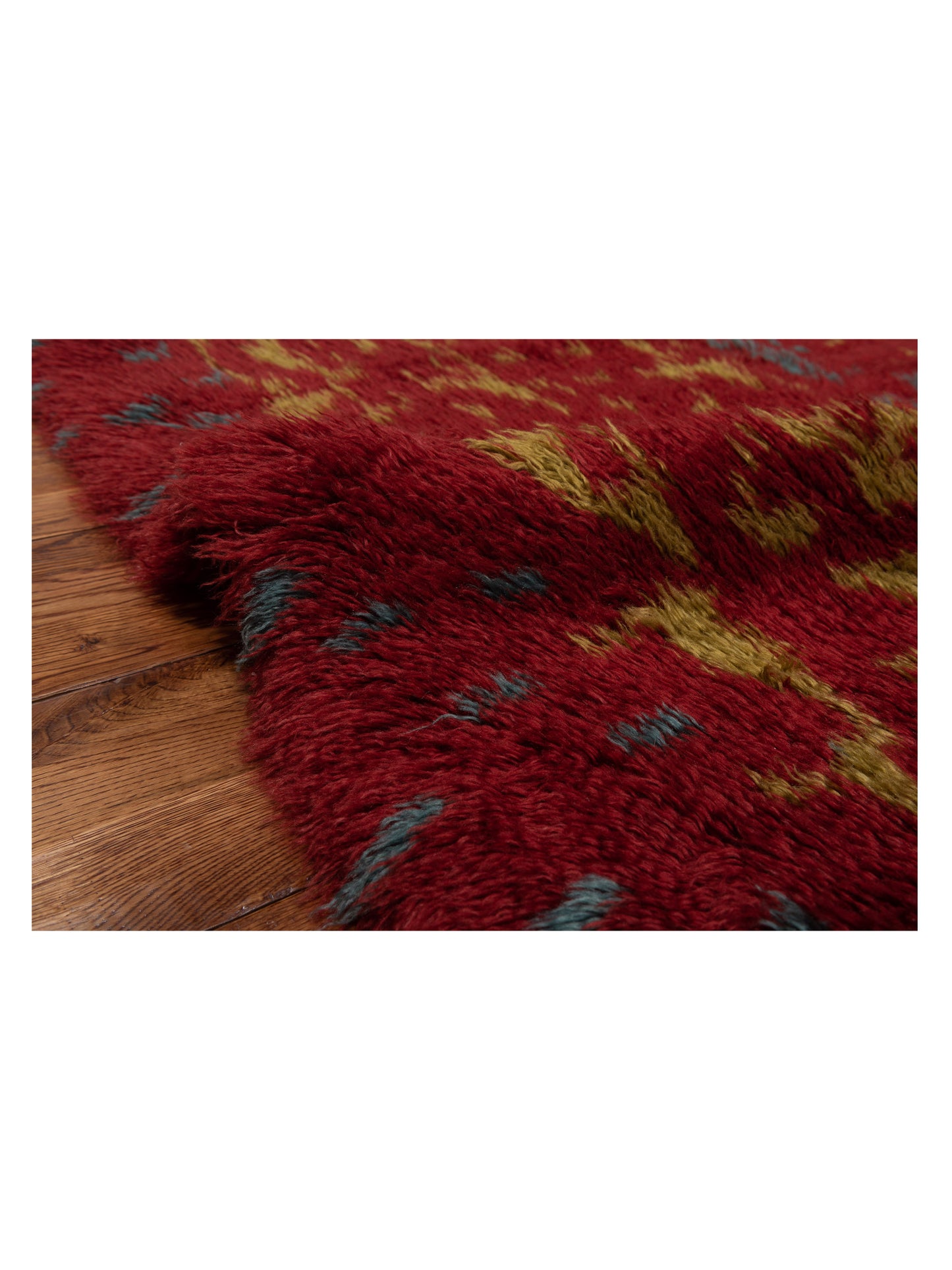 Berber Retro Red Red 5.11x7.10 Hand Knotted Rug