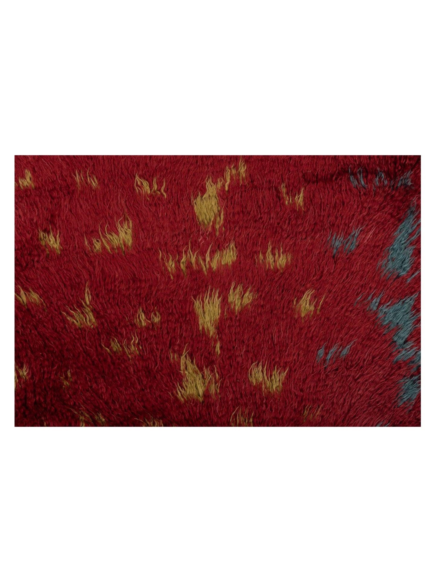 Berber Retro Red Red 5.11x7.10 Hand Knotted Rug